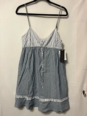 City Triangles Blue and White Striped Spaghetti Strap Camisole